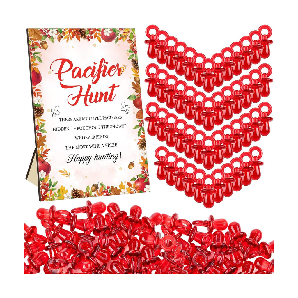 Thyle 51 Pcs Apple of Our Eye Pacifier Hunt Baby Shower Games