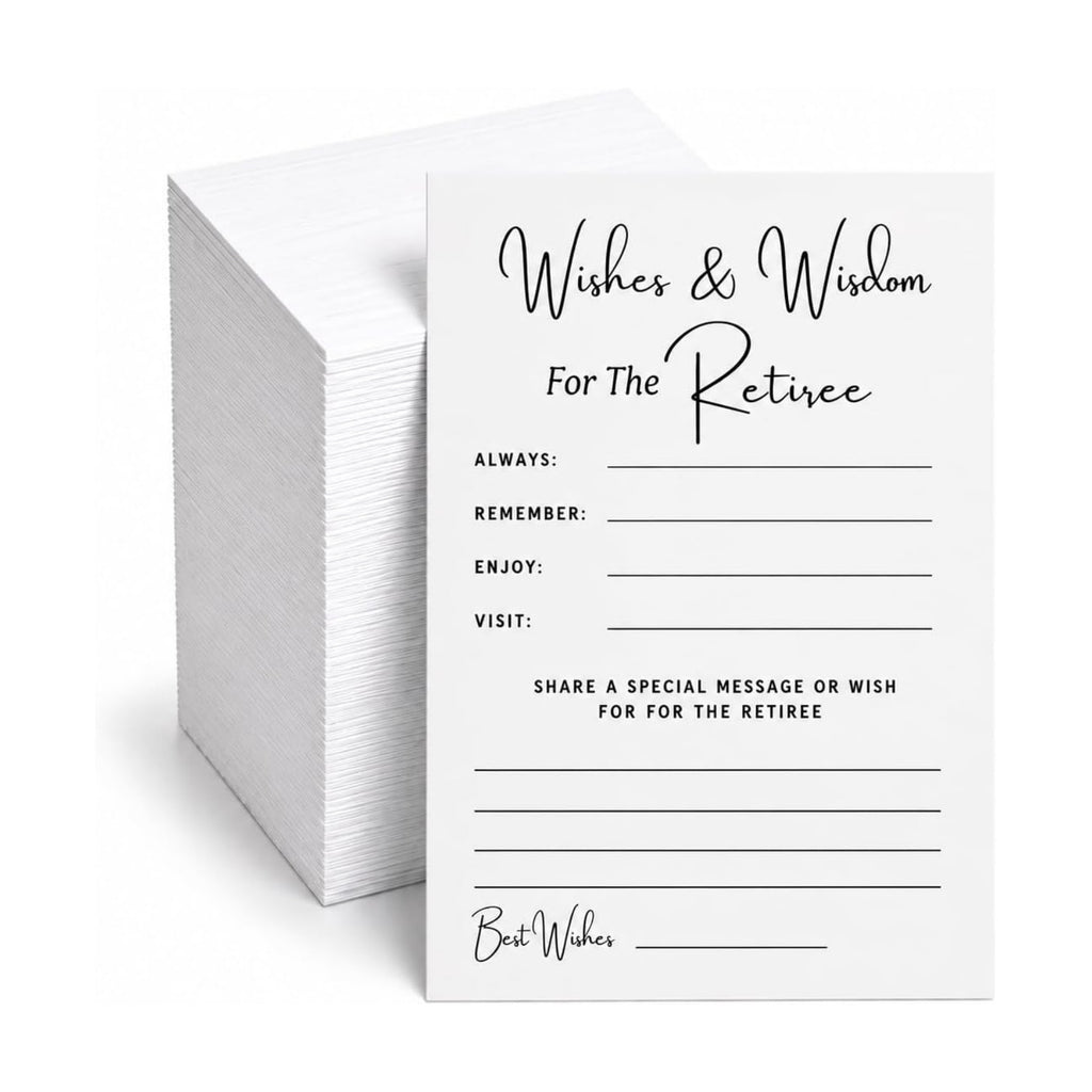Retirement Advice Cards, Wishes & Wisdom for the Retiree, 25 Cards, Retirement Party Guest Activity, Retirement Wishes Keepsake, Guest Book Alternative