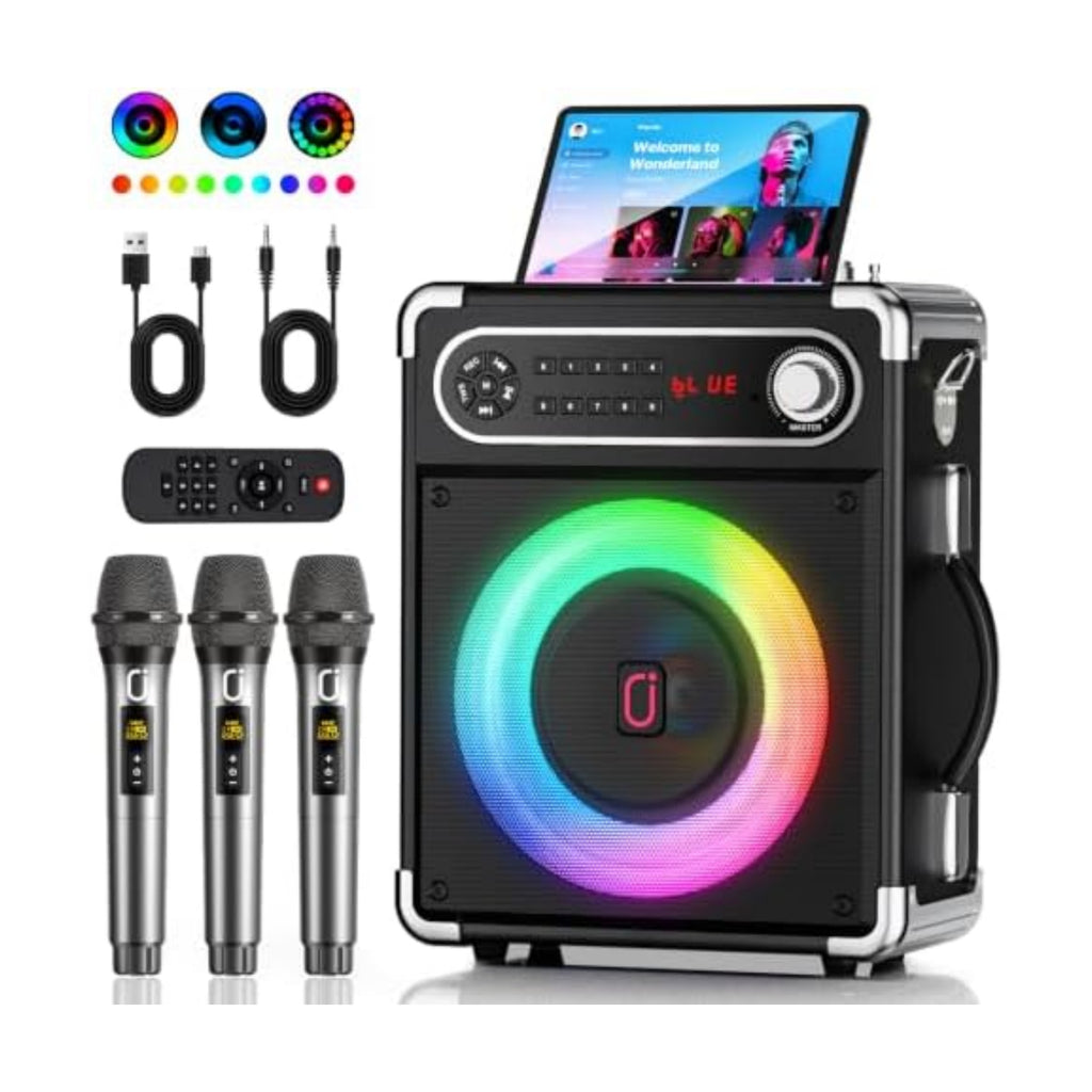 Karaoke Machine with 3 Zero Delay Mics for Adults, Karaoke Set for Parties