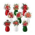 Pedel Christmas Poinsettia Flower Table Centerpiece 9Pcs