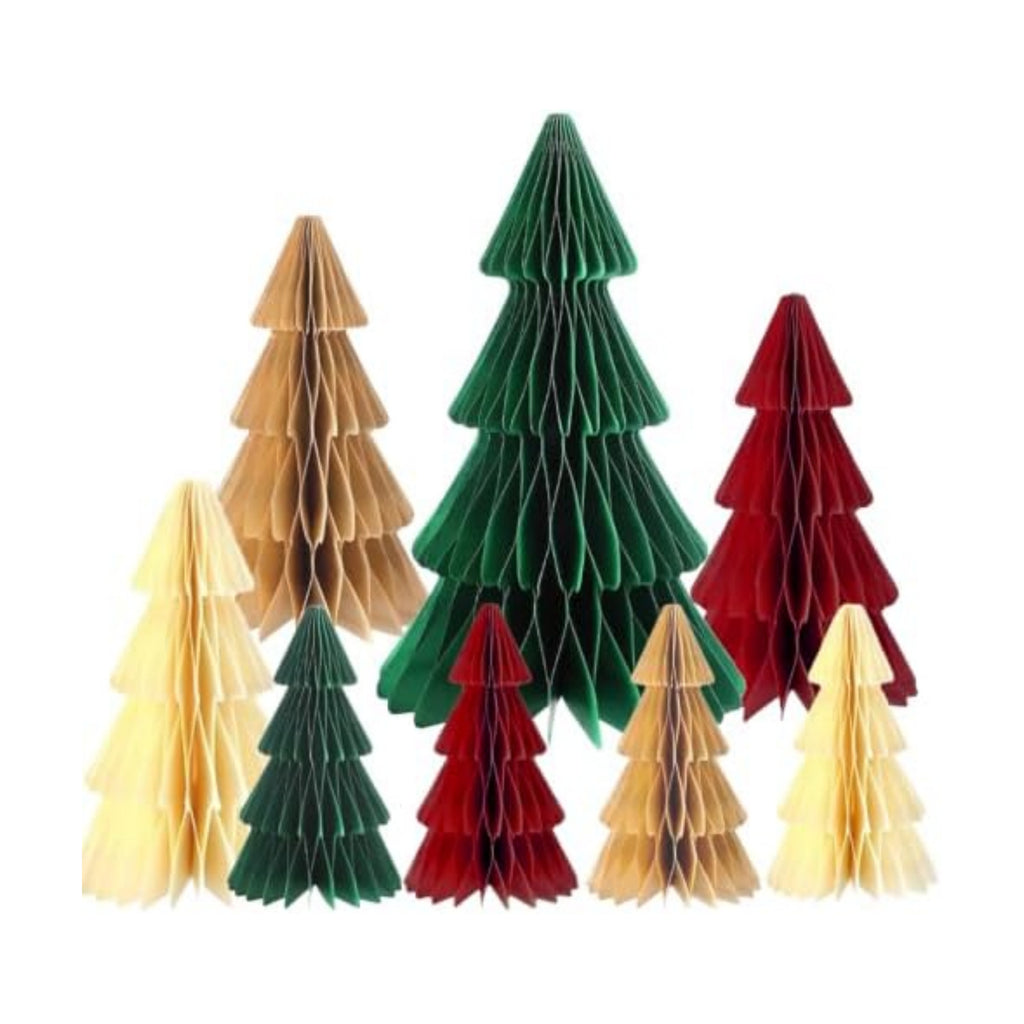 Paper Christmas Tree Honeycomb Centerpieces 8Pcs
