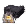 Wudygirl 50 Pcs Organza Bags, 5x7 IN Drawstring Gift Bags-Black