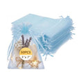 Wudygirl 50 Pcs Organza Bags, 5x7 IN Drawstring Gift Bags-Sky Blue