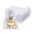Wudygirl 50 Pcs Organza Bags, 5x7 IN Drawstring Gift Bags-White