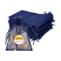 Wudygirl 50 Pcs Organza Bags, 5x7 IN Drawstring Gift Bags-Navy Blue