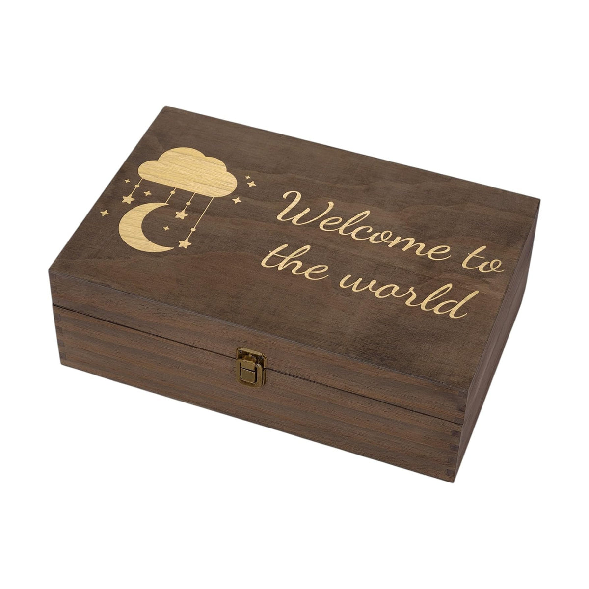 Welcome to the World Engraved Wooden Keepsake Box, Newborn Baby Memory Box with Inside Engraving, Baby Milestone Storage Box for Photos, Cards & Precious Keepsakes , X-Large ,14.15 x 9.5 x 4.5"