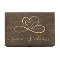 Forever & Always Engraved Wooden Keepsake Box, Romantic Memory Gift Box with Inside Engraving, Pine Wood Rectangle Storage Box for Anniversary, Wedding & Couple Gifts , X-Large ,14.15 x 9.5 x 4.5"