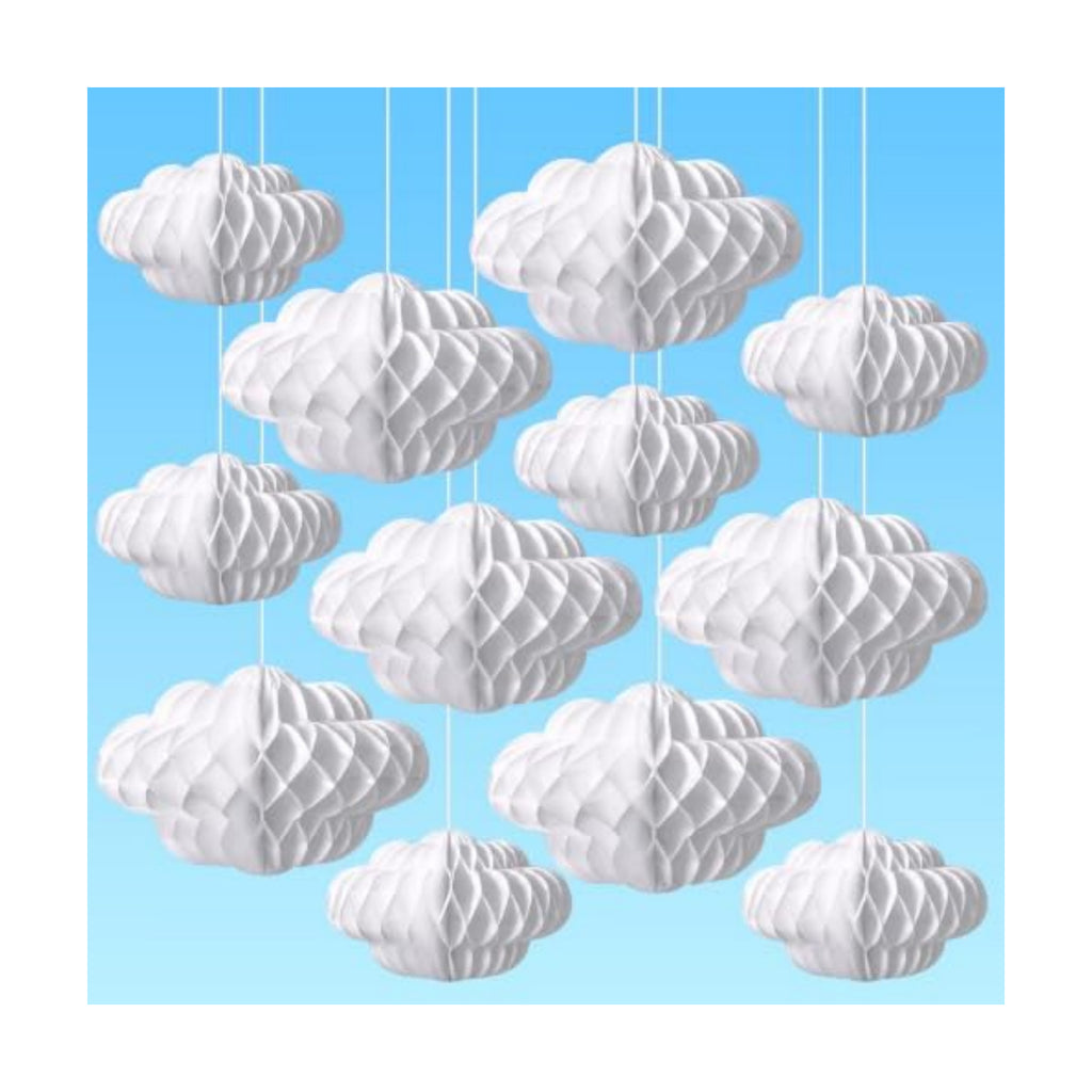 3D Cloud Honeycomb Ball Decorations, 12 Pcs