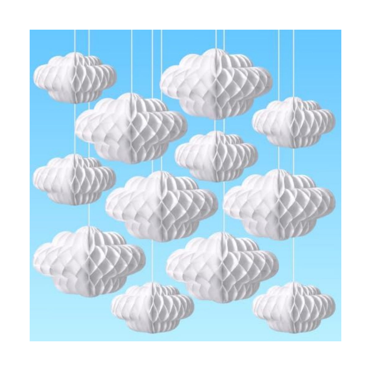 3D Cloud Honeycomb Ball Decorations, 12 Pcs
