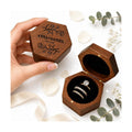 Personalized Wedding Ring Box, Custom Name and Date, Hexagon 3-Slot Design