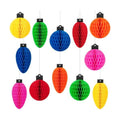 Christmas Light Honeycomb Ball Hanging Decor, 12 Pcs