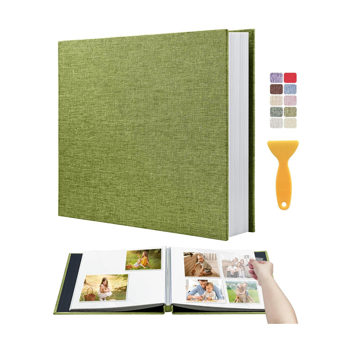 Large Self Adhesive Scrapbook Album, 60 Sheets 120 Pages Photo Book for Birthday Gifts for Women Mom Wedding Baby Family Travel