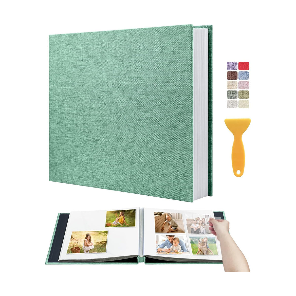 Large Self Adhesive Scrapbook Album, 60 Sheets 120 Pages Photo Book for Birthday Gifts for Women Mom Wedding Baby Family Travel