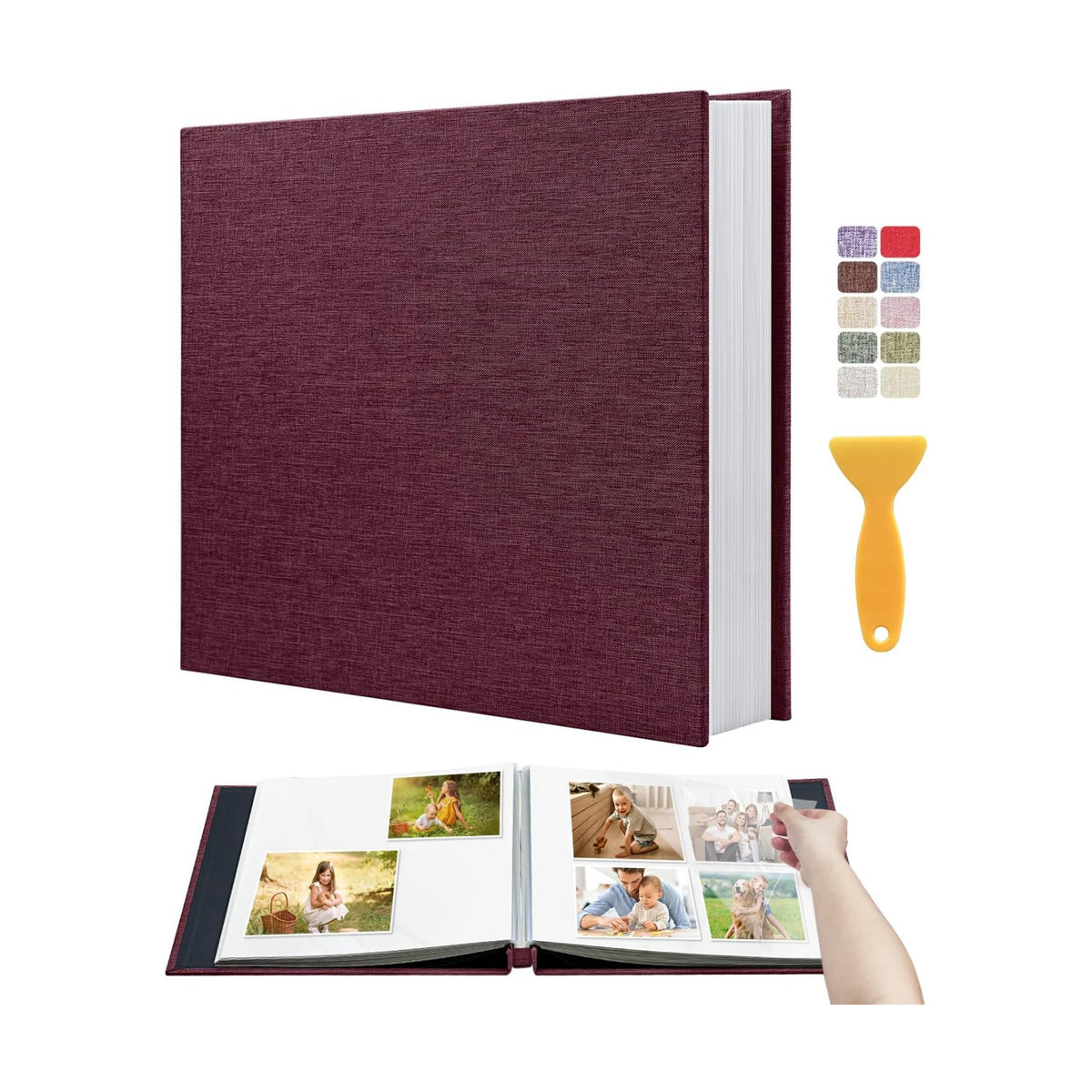 Large Self Adhesive Scrapbook Album, 60 Sheets 120 Pages Photo Book for Birthday Gifts for Women Mom Wedding Baby Family Travel