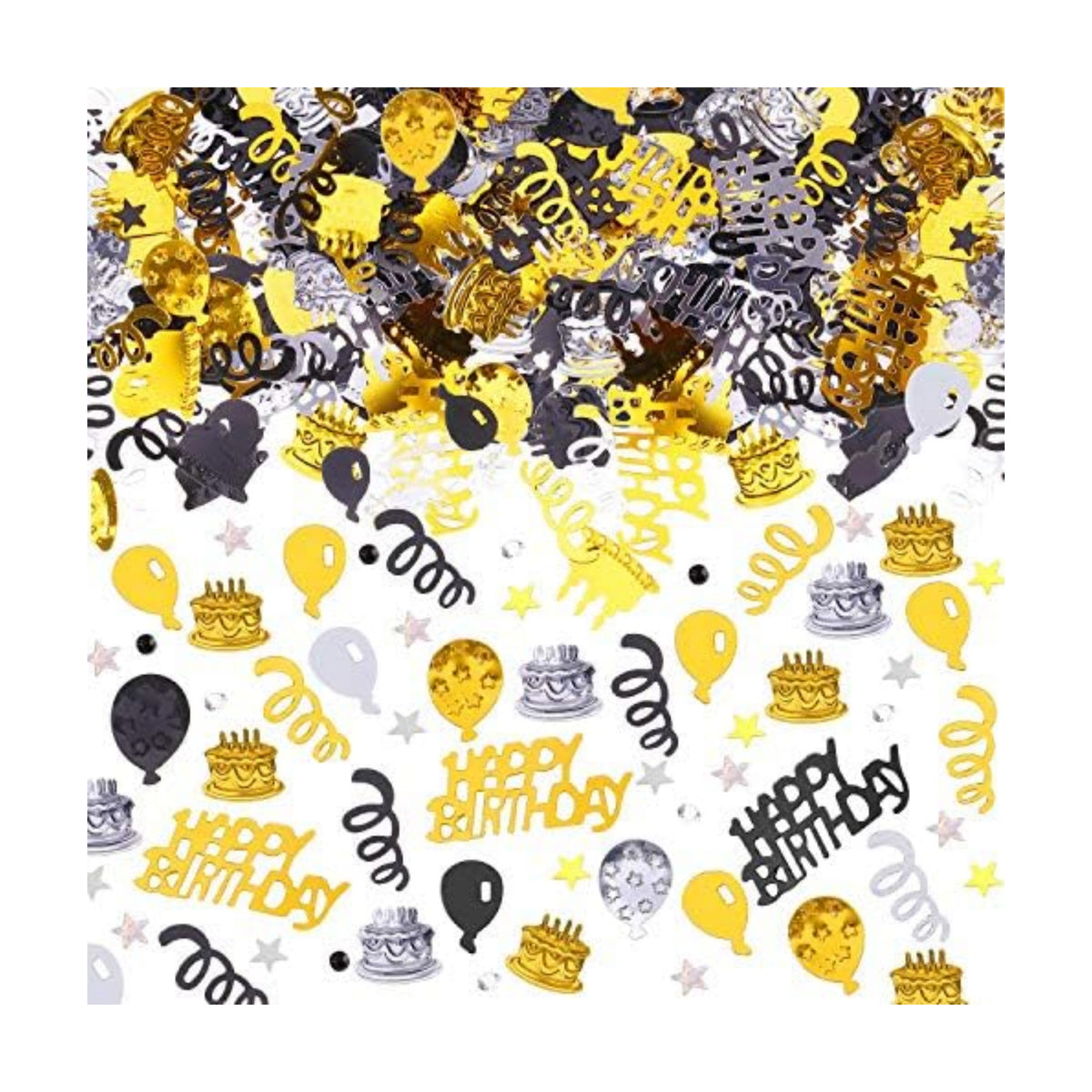 WILLBOND 3000 Pcs Birthday Confetti Metallic Foil Party Decorations,None (Pack of 5)