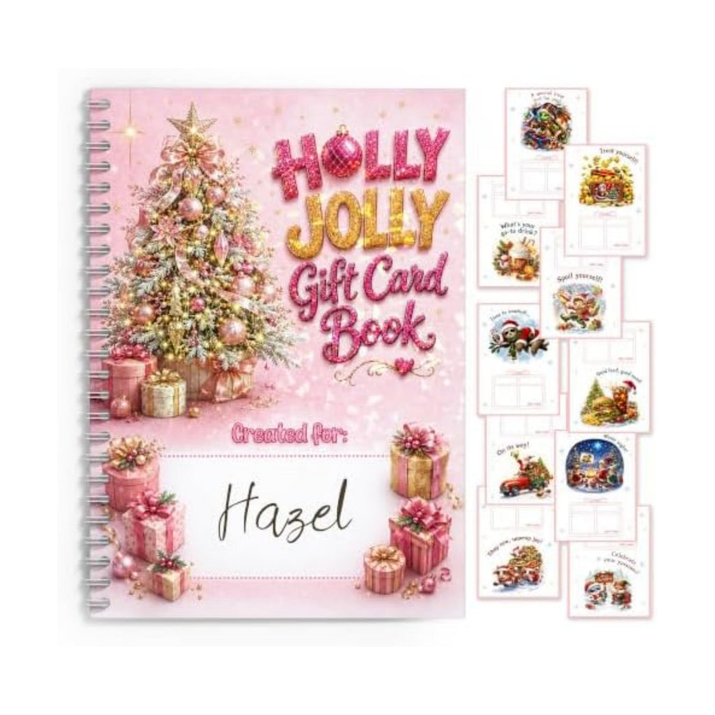 Christmas Gift Card Book for Teens, Pink Merry Christmas Gift Card Holder