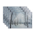 Winter Placemats Set of 4 Snowy Forest Table Place Mats
