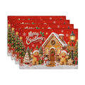 Merry Christmas Gingerbread Man Placemats Set of 4 12x18 Inch